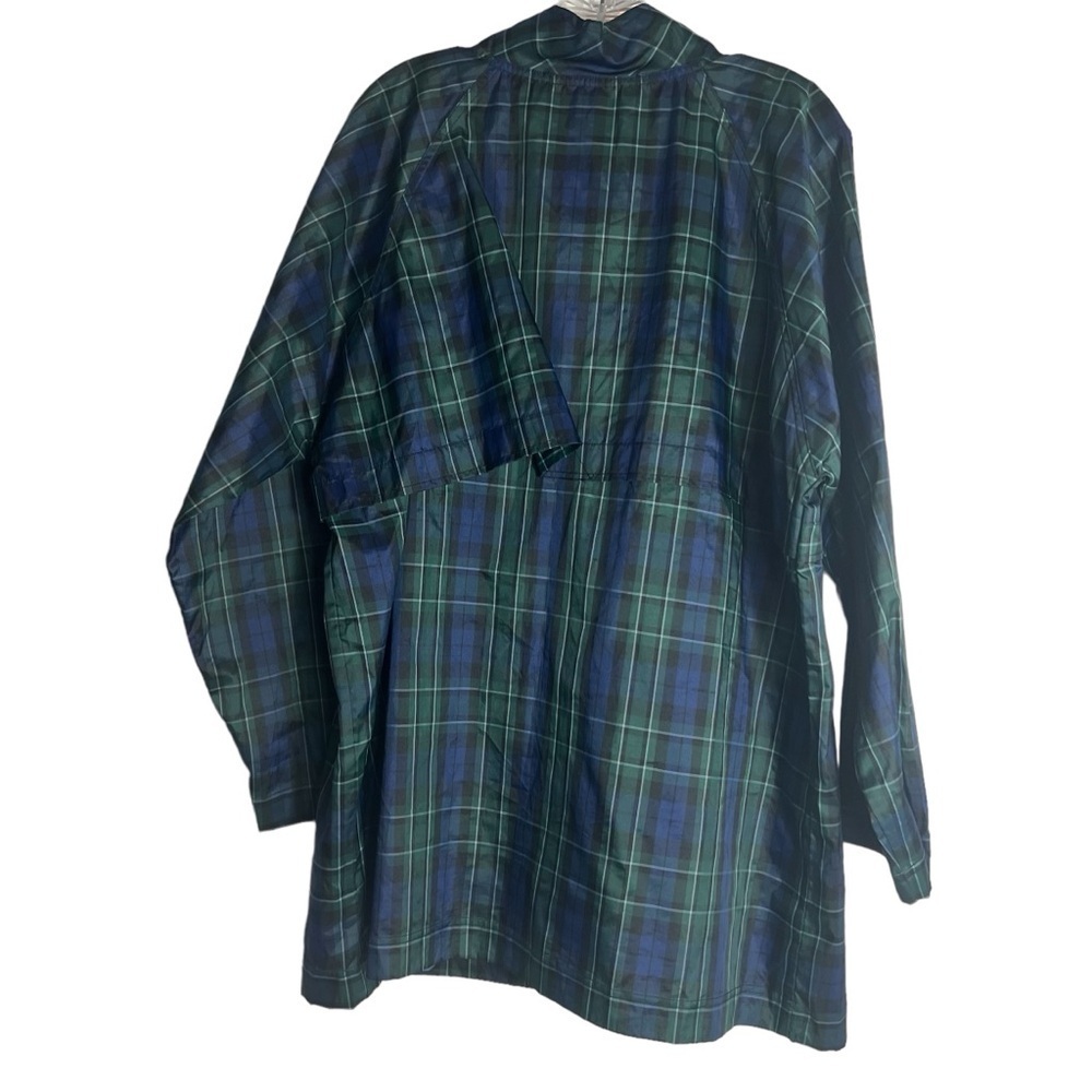ADRIENNE VITTADINI Pullover Oversized Rain Hoodie in Blue/Green Size Large - Picture 4 of 6